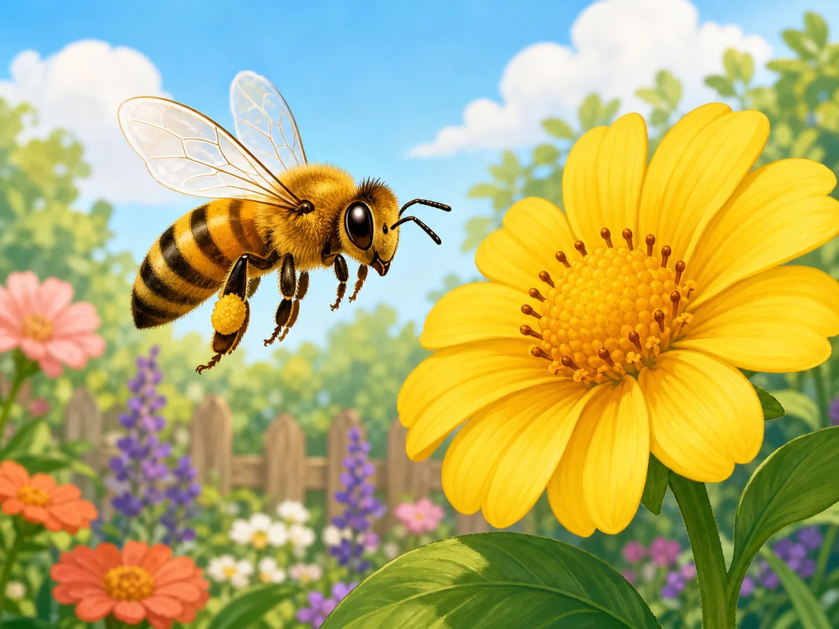 Abeja sobre una flor