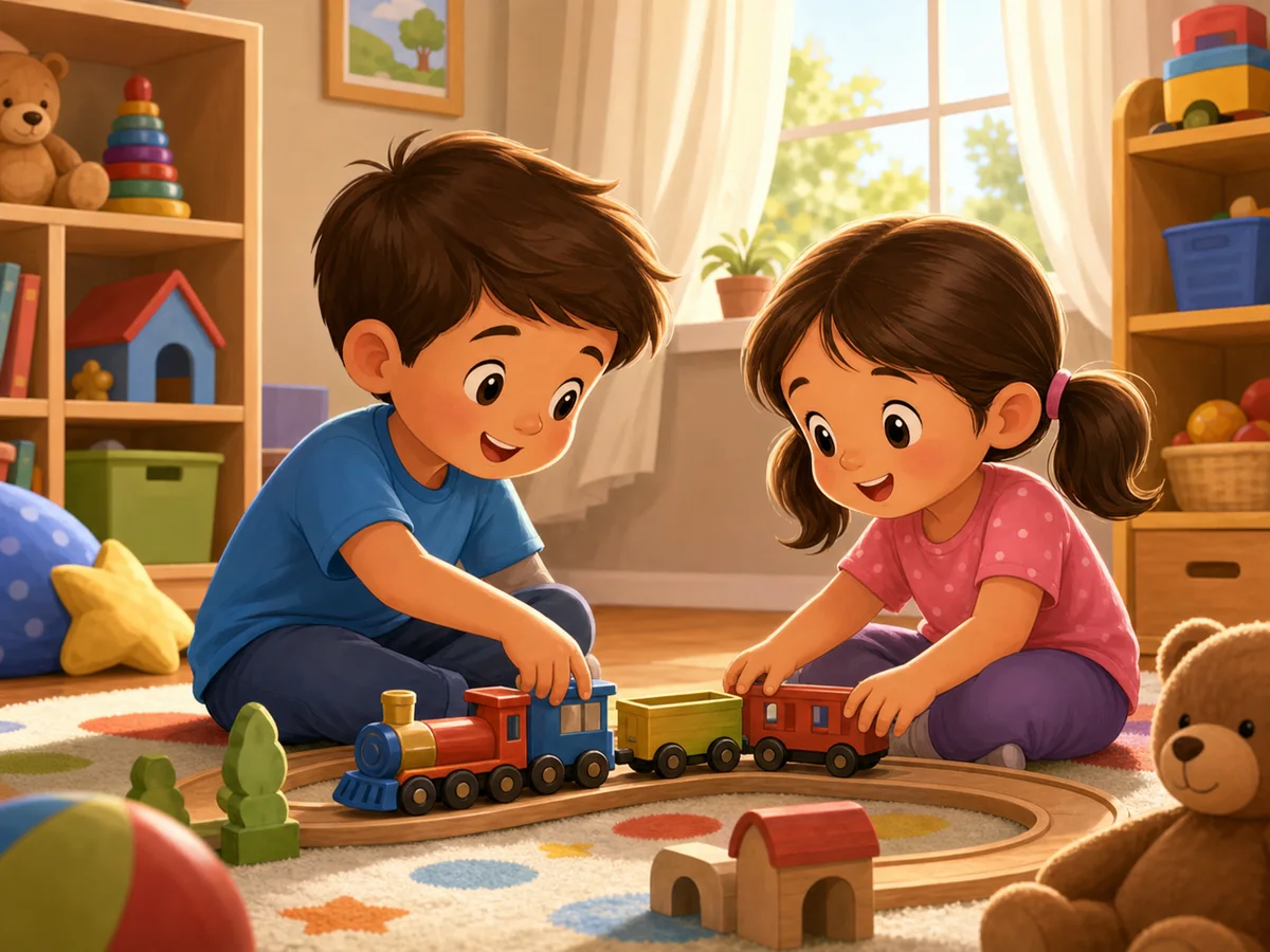 Brother playing with a child