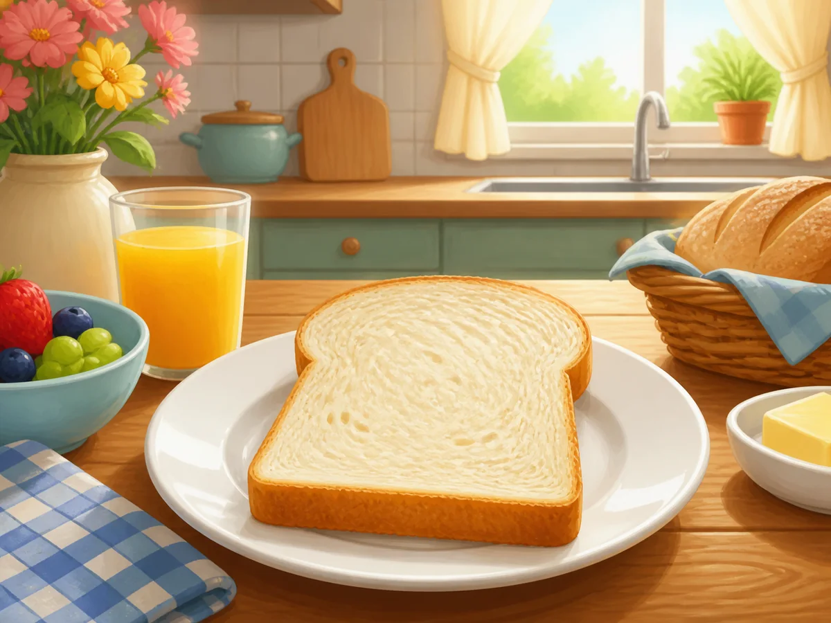 Slice of bread on a plate