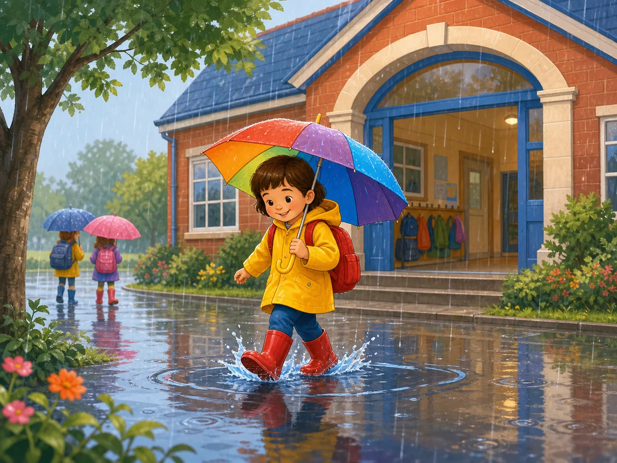Rainy day with an umbrella