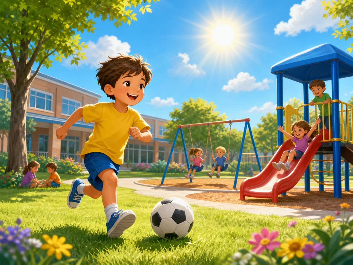 Sunny day at school