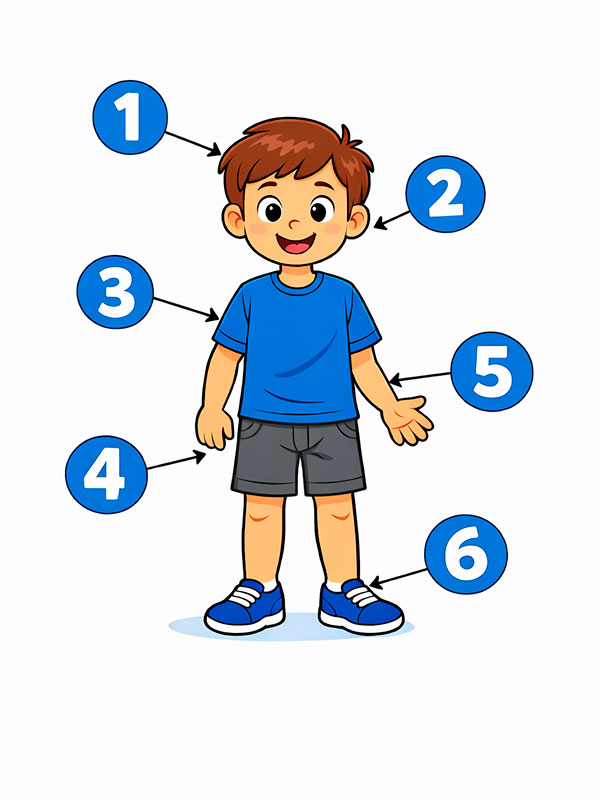 Partes del cuerpo humano - Diagrama educativo