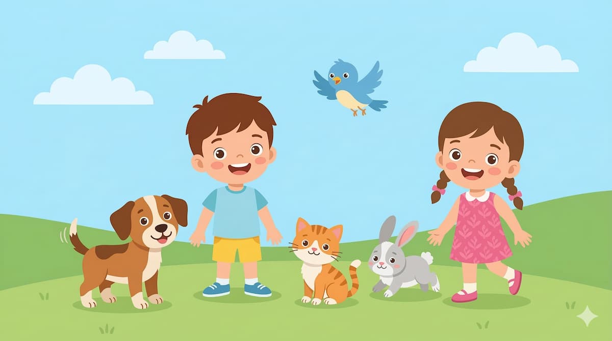 Niños con animales domésticos