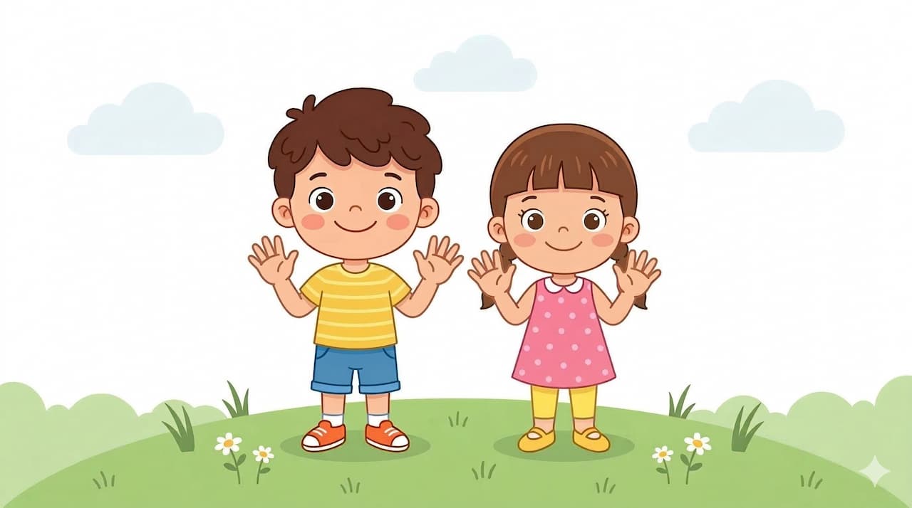 Niños mostrando las manos