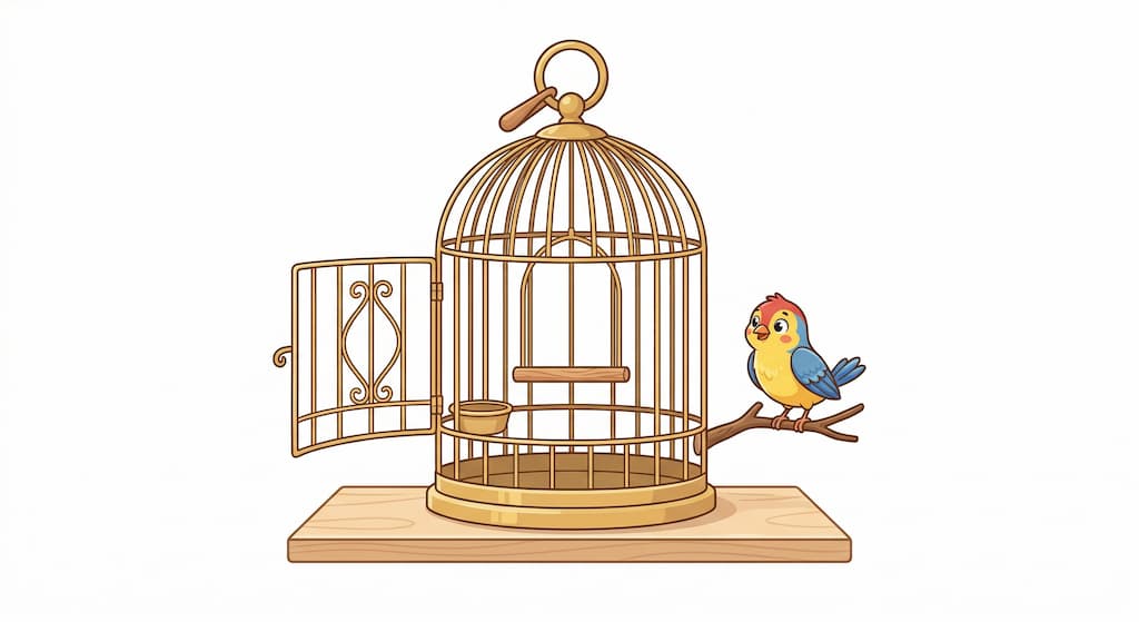 Pajaro fuera de jaula