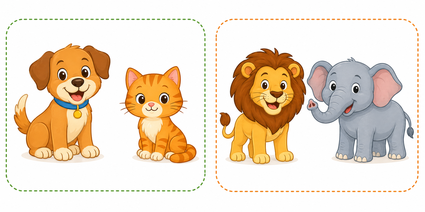 Los animales domésticos y salvajes