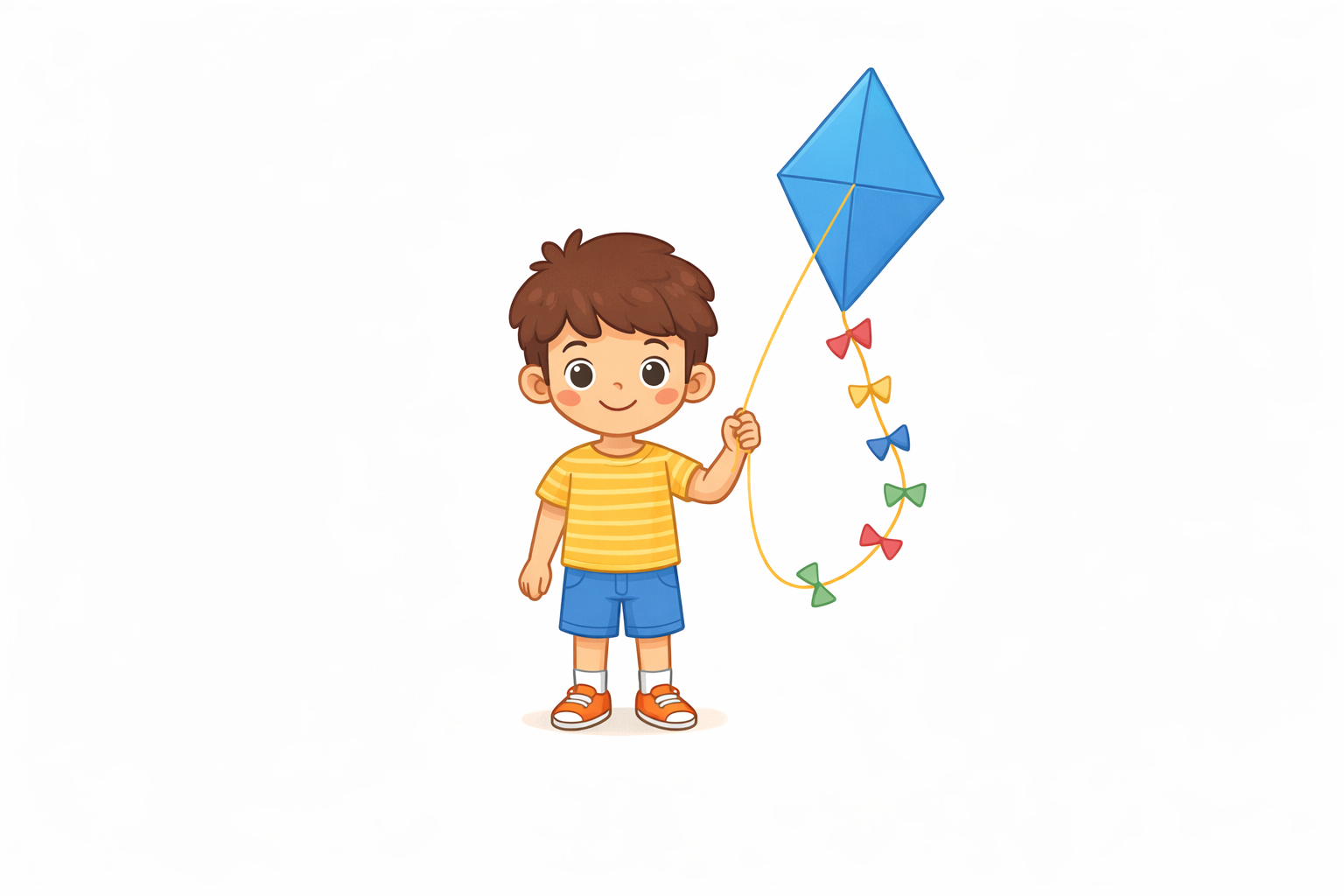 Tomás con una cometa azul