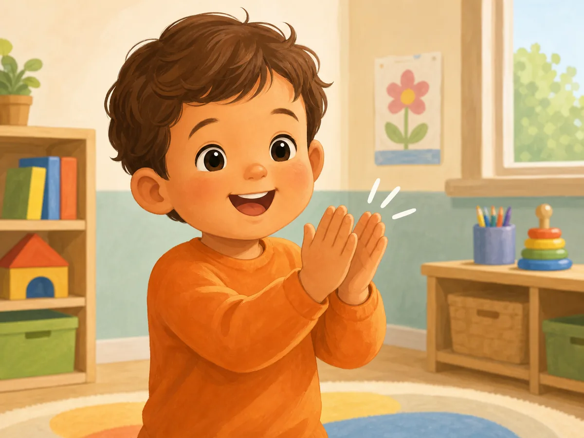 Ni&ntilde;o aplaudiendo con sus manos