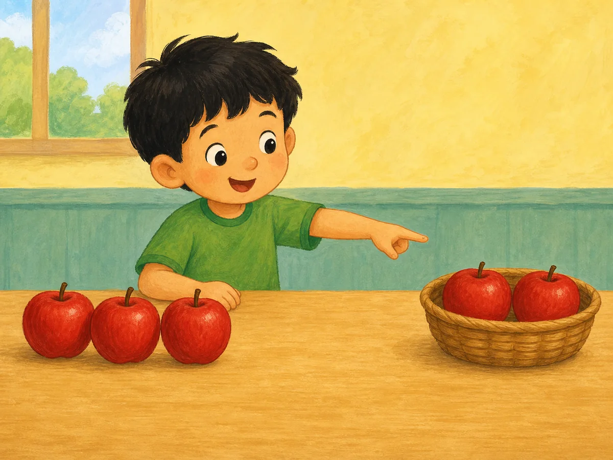 Tres manzanas quedan mientras dos se apartan