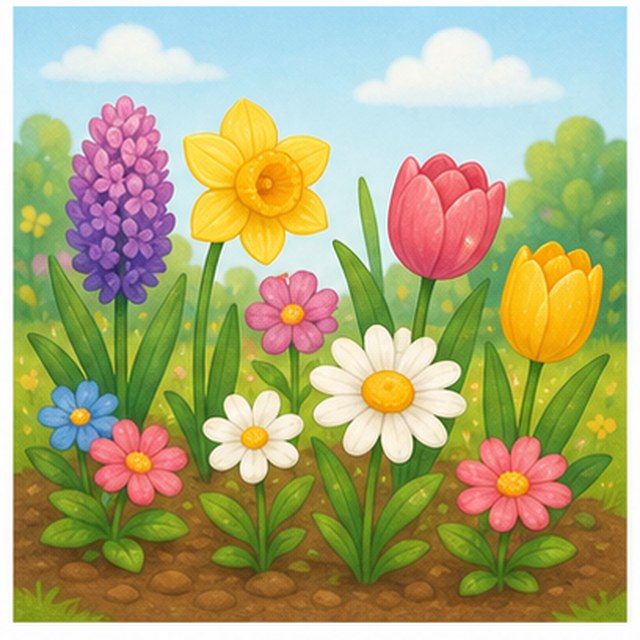 Flores de primavera de colores