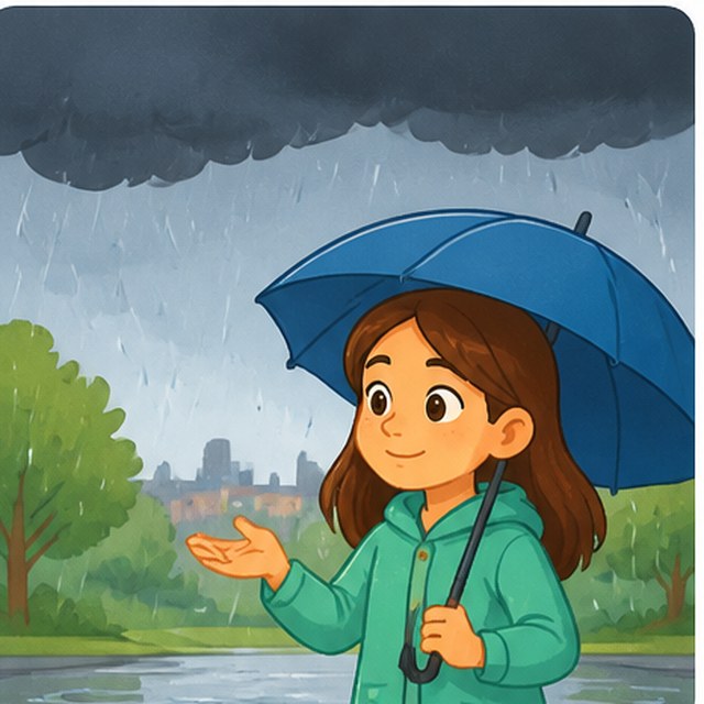 Clouds and umbrella: it is going to rain
