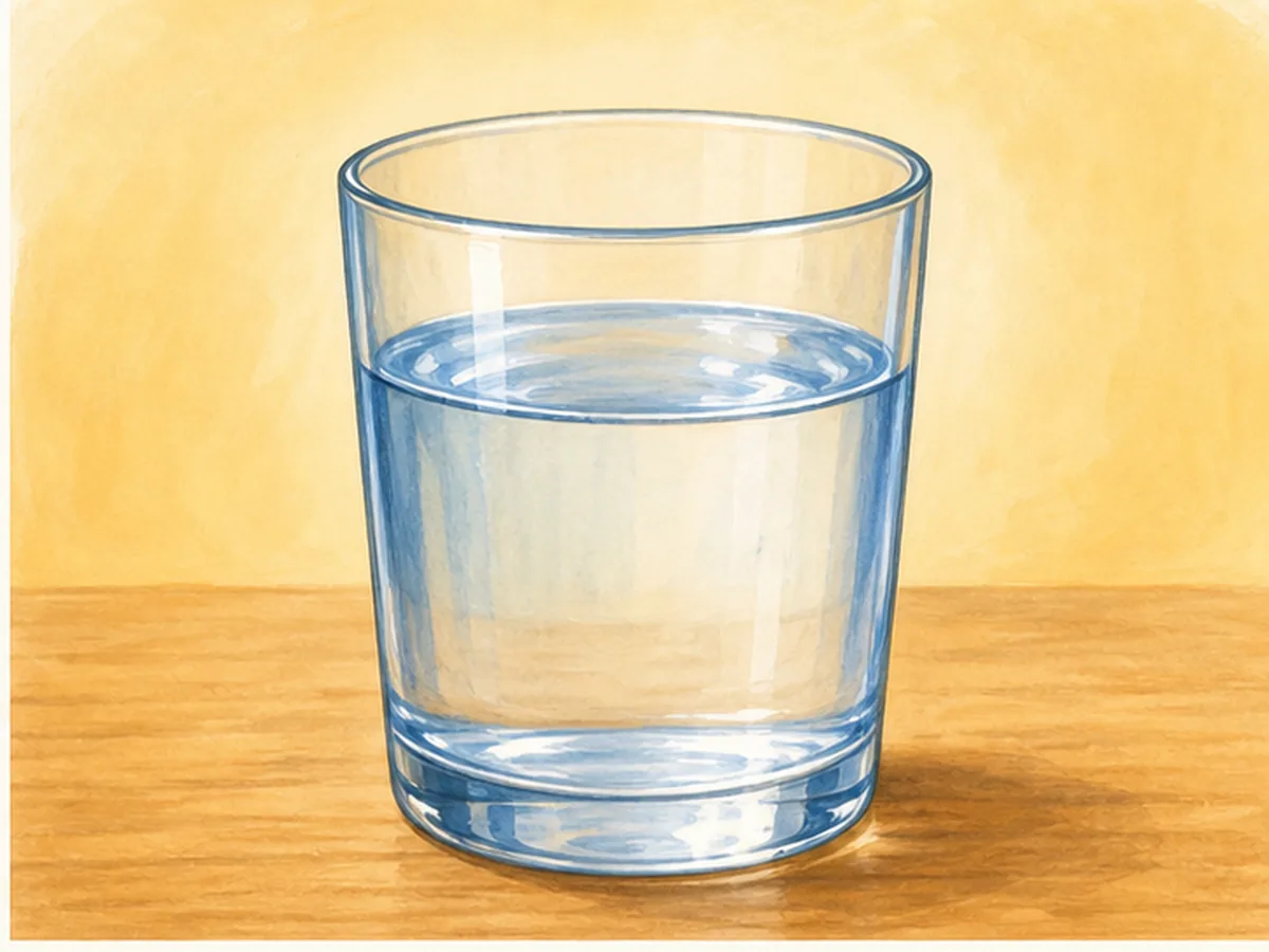 Vaso con agua liquida