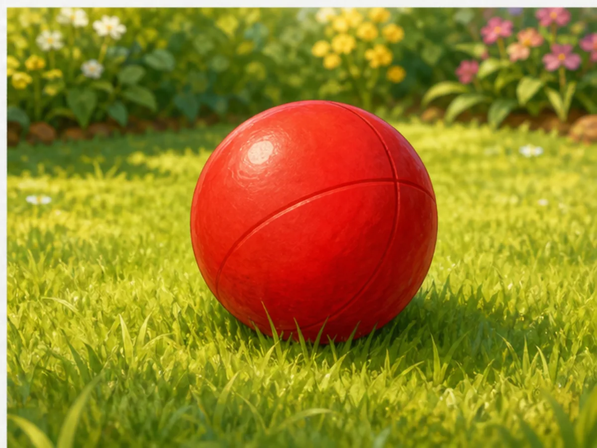 Pelota roja sobre la hierba