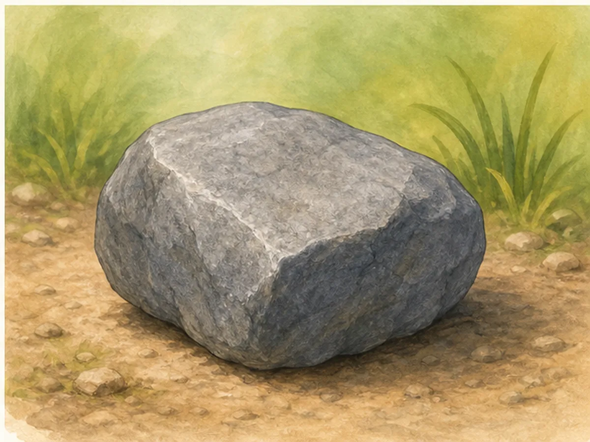 Piedra gris sobre el suelo