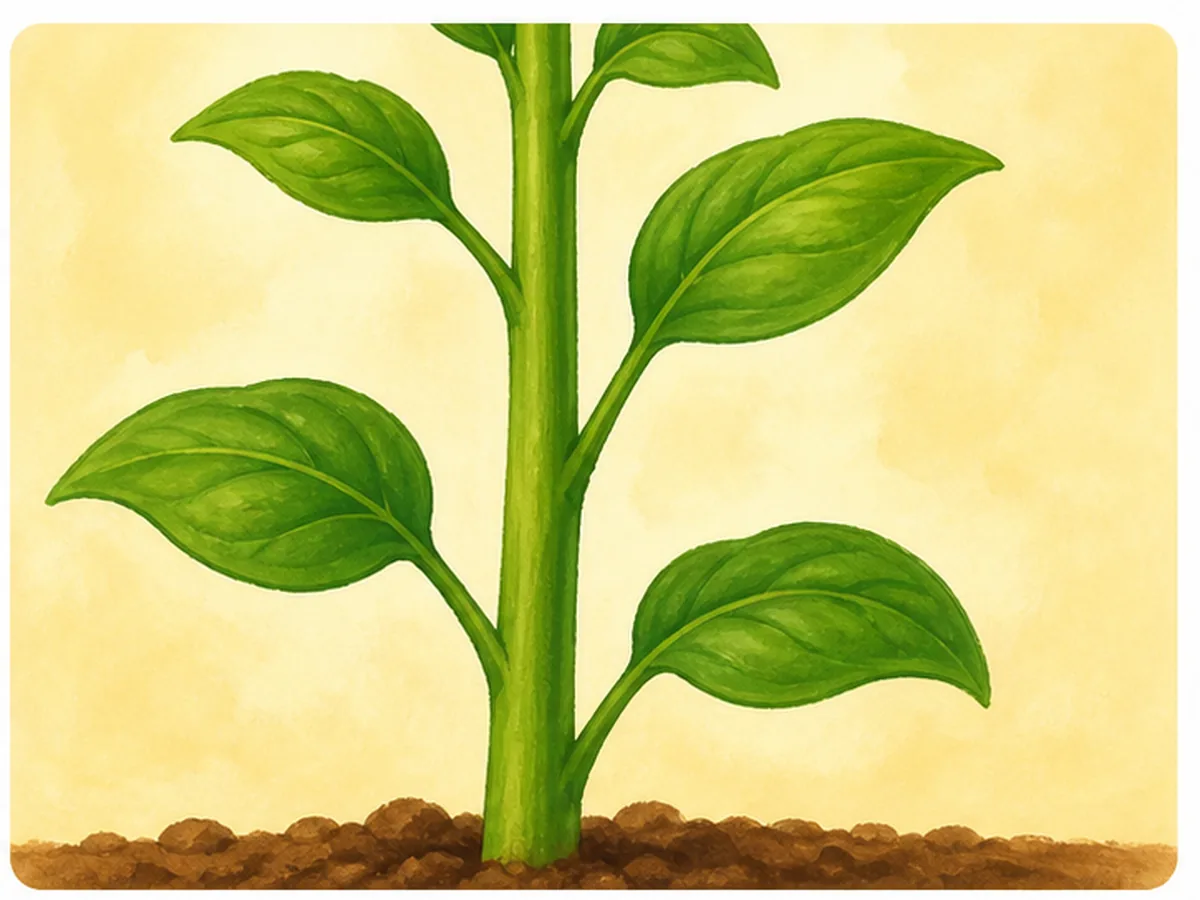 Tallo que sostiene una planta