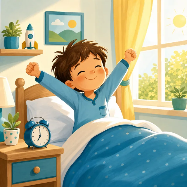 Child waking up in the morning
