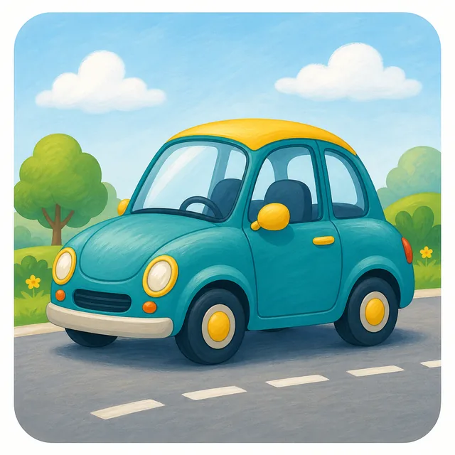 Ilustración de un auto con la palabra auto