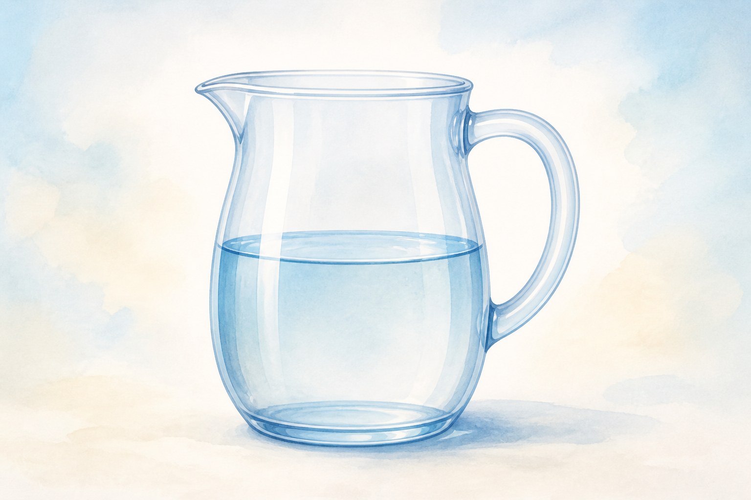 Jarra con agua hasta la mitad