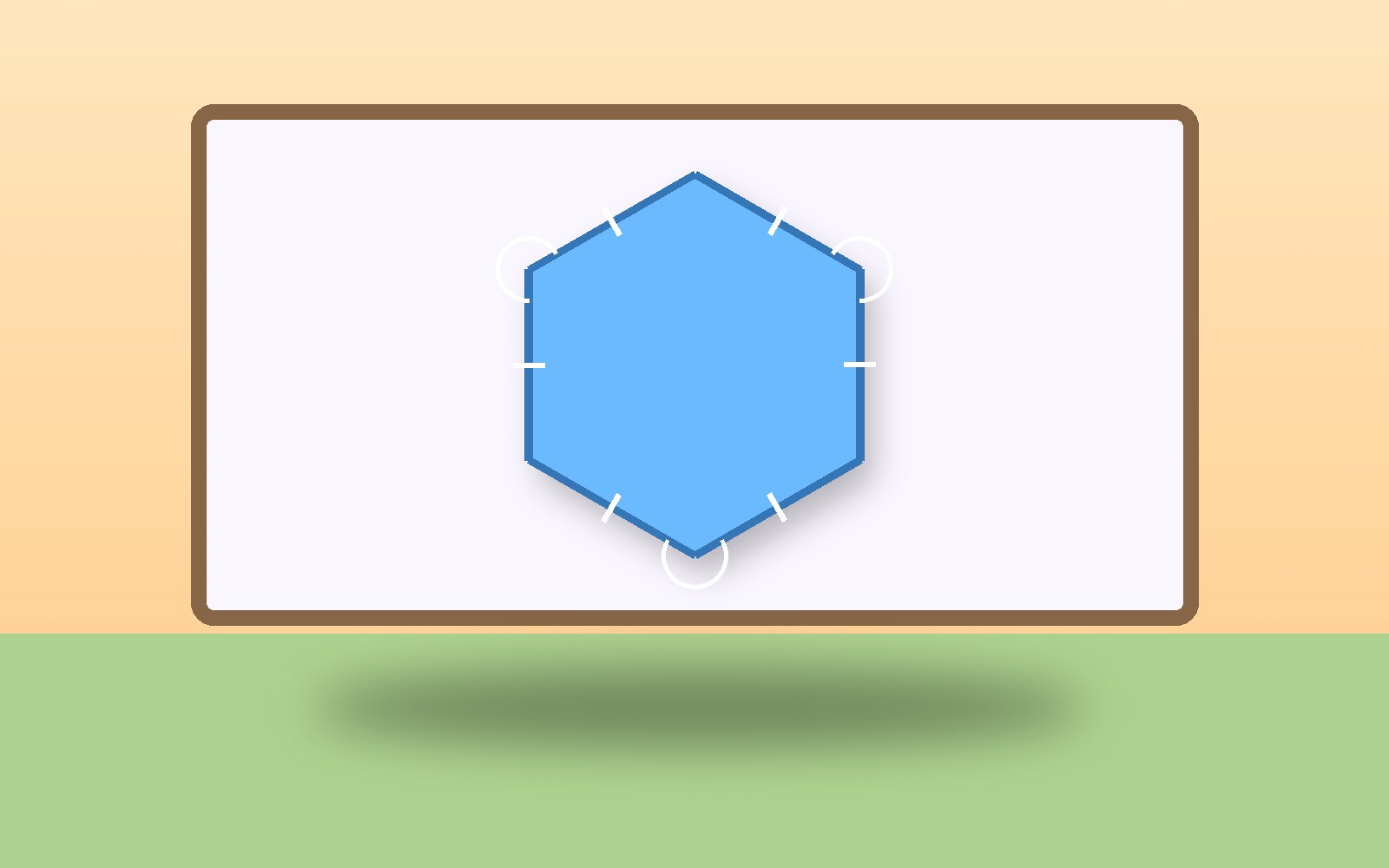 Hexagono regular azul