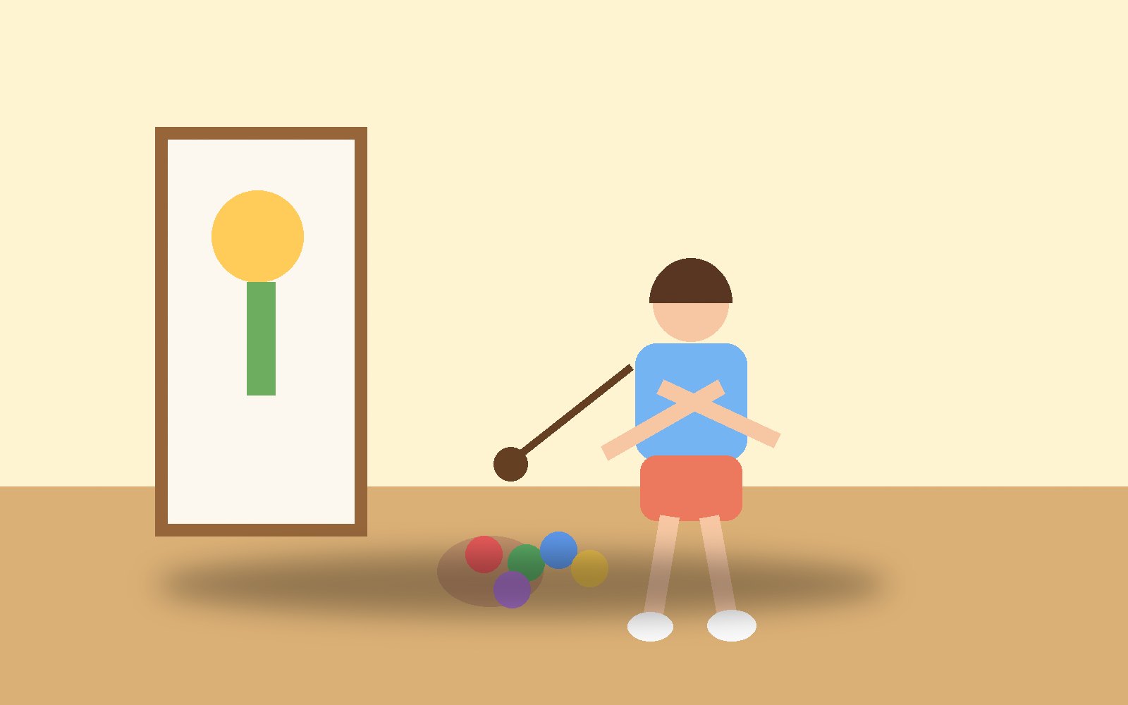 Child painting on an easel