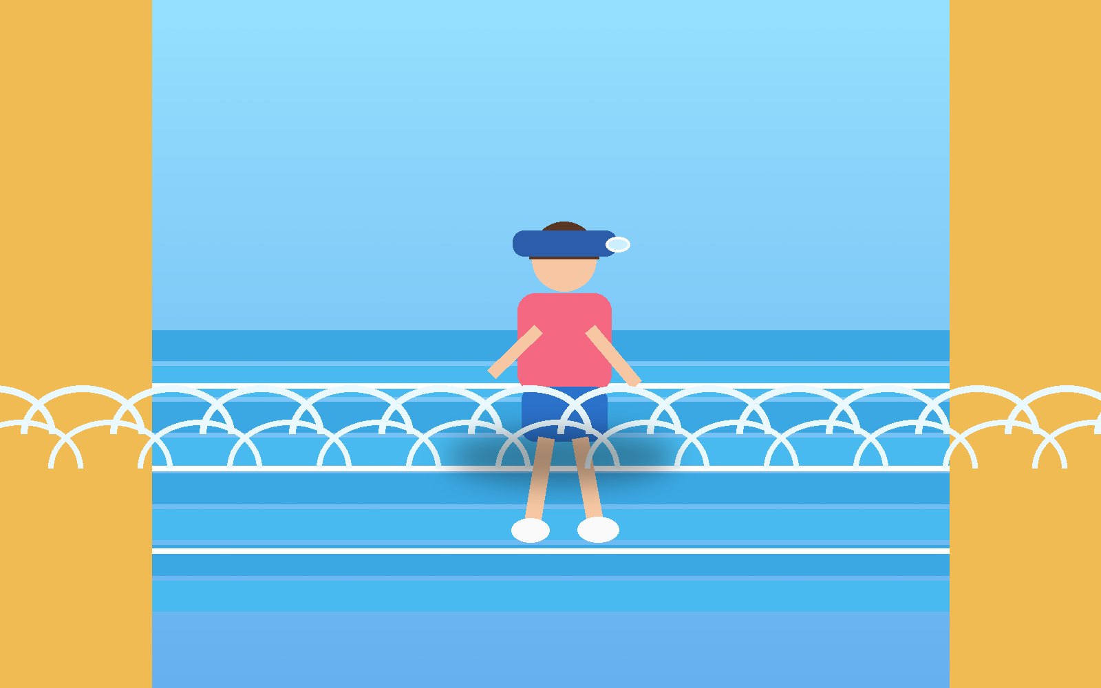 Child swimming in a pool