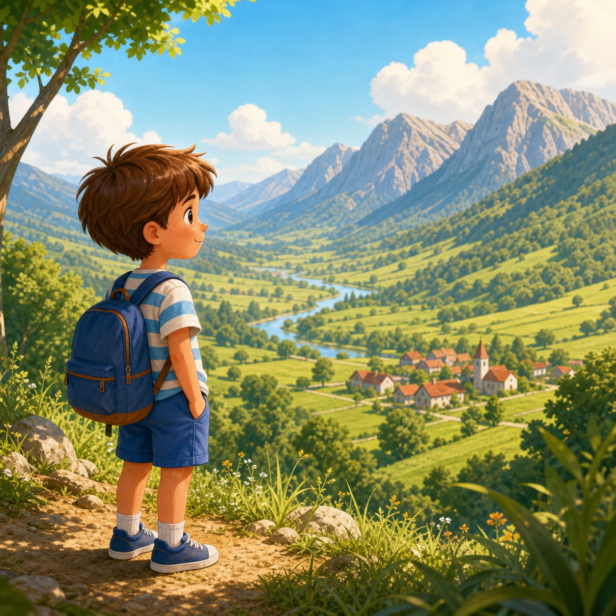 Paisaje de interior con montanas