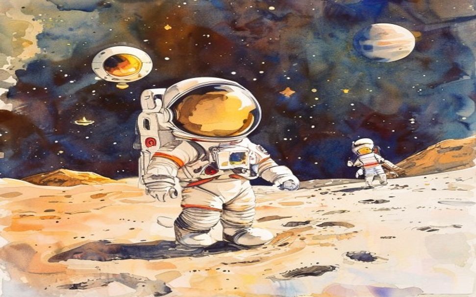 Escena inspirada en Neil Armstrong