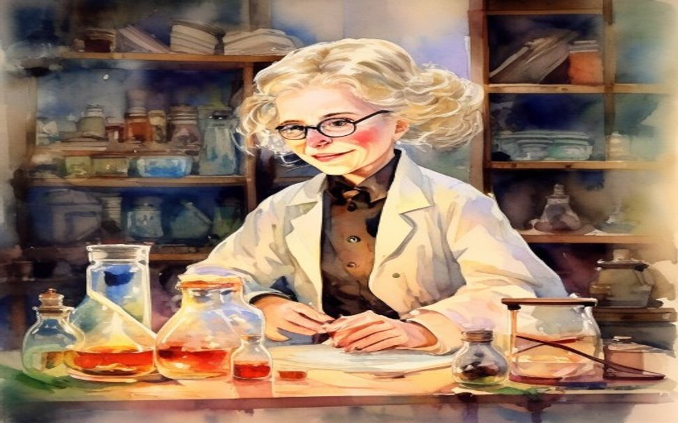 Escena inspirada en Marie Curie