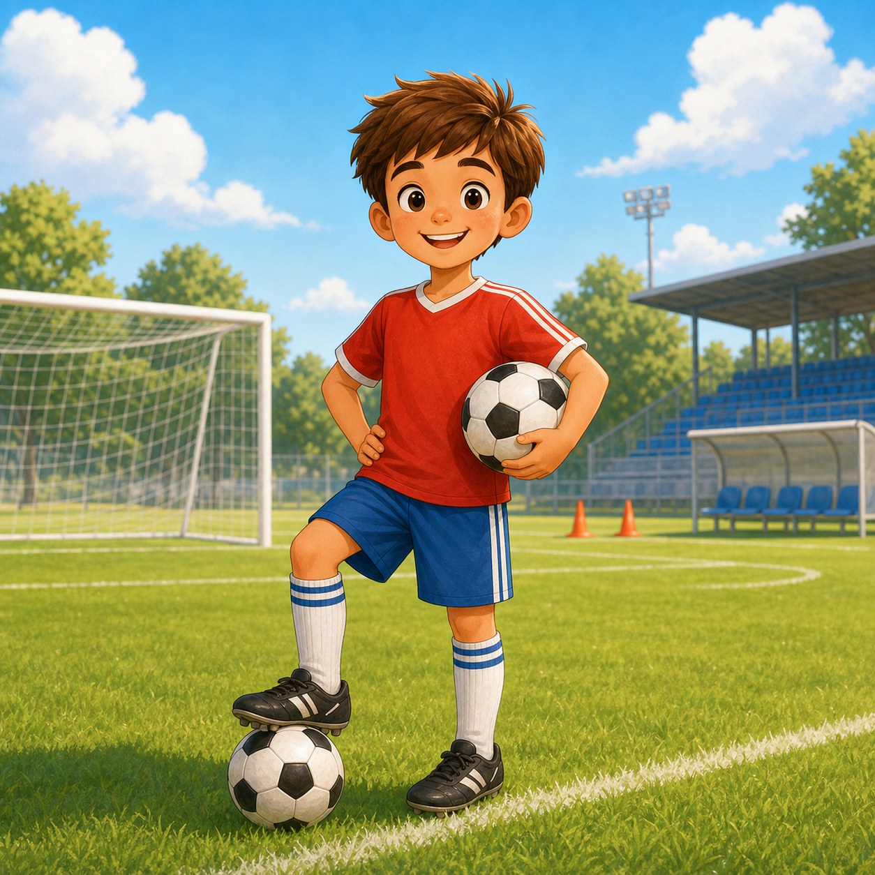 Boy ready to play football