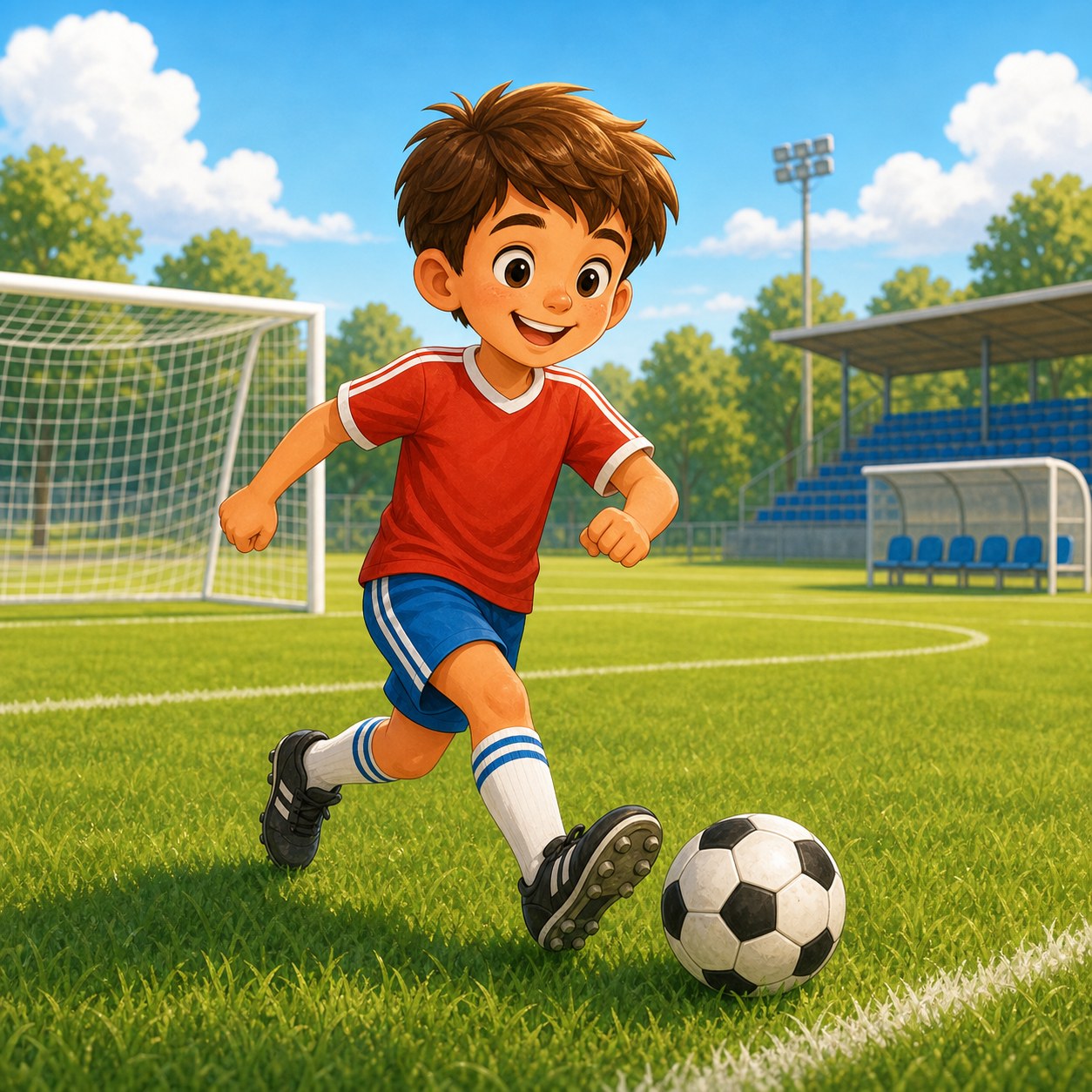 Boy playing football