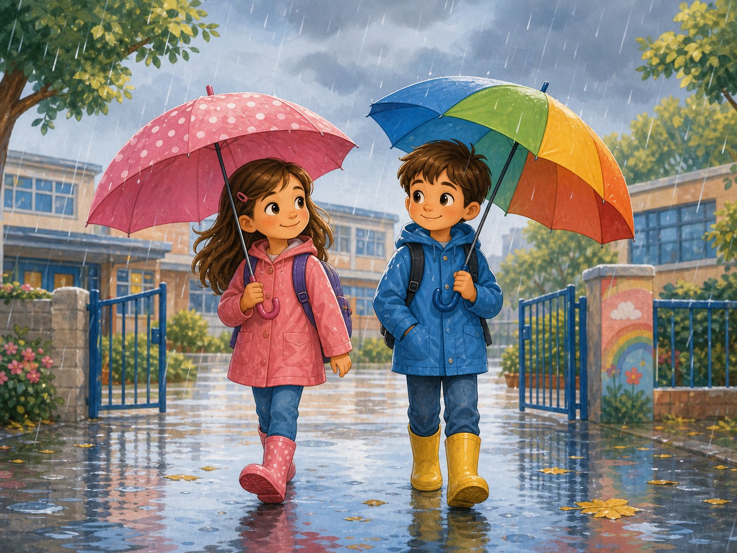 Dia de lluvia con paraguas