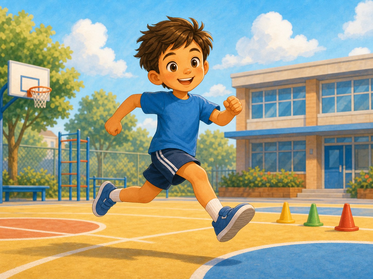 A child running with visible legs