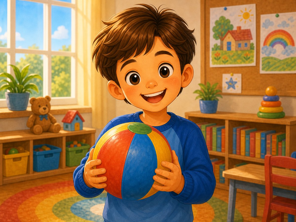 A child holding a ball
