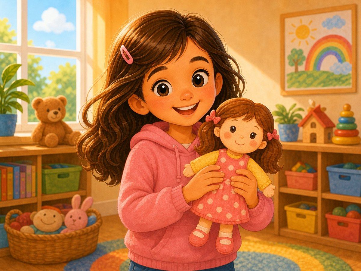 A child holding a doll
