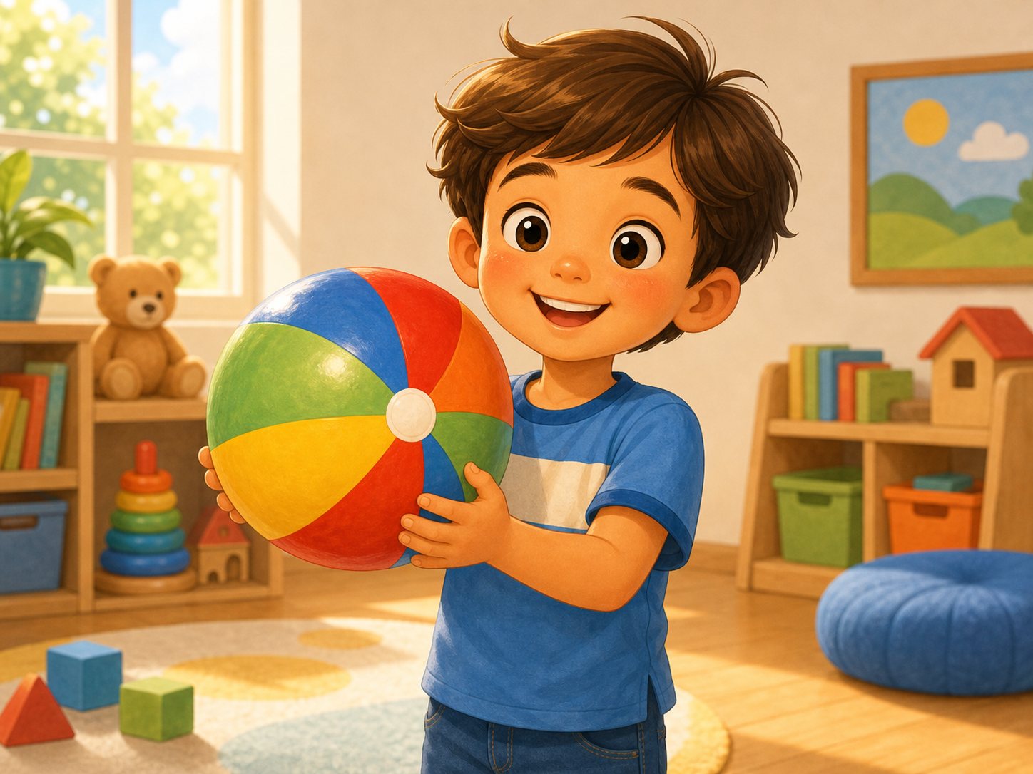 A child with a ball