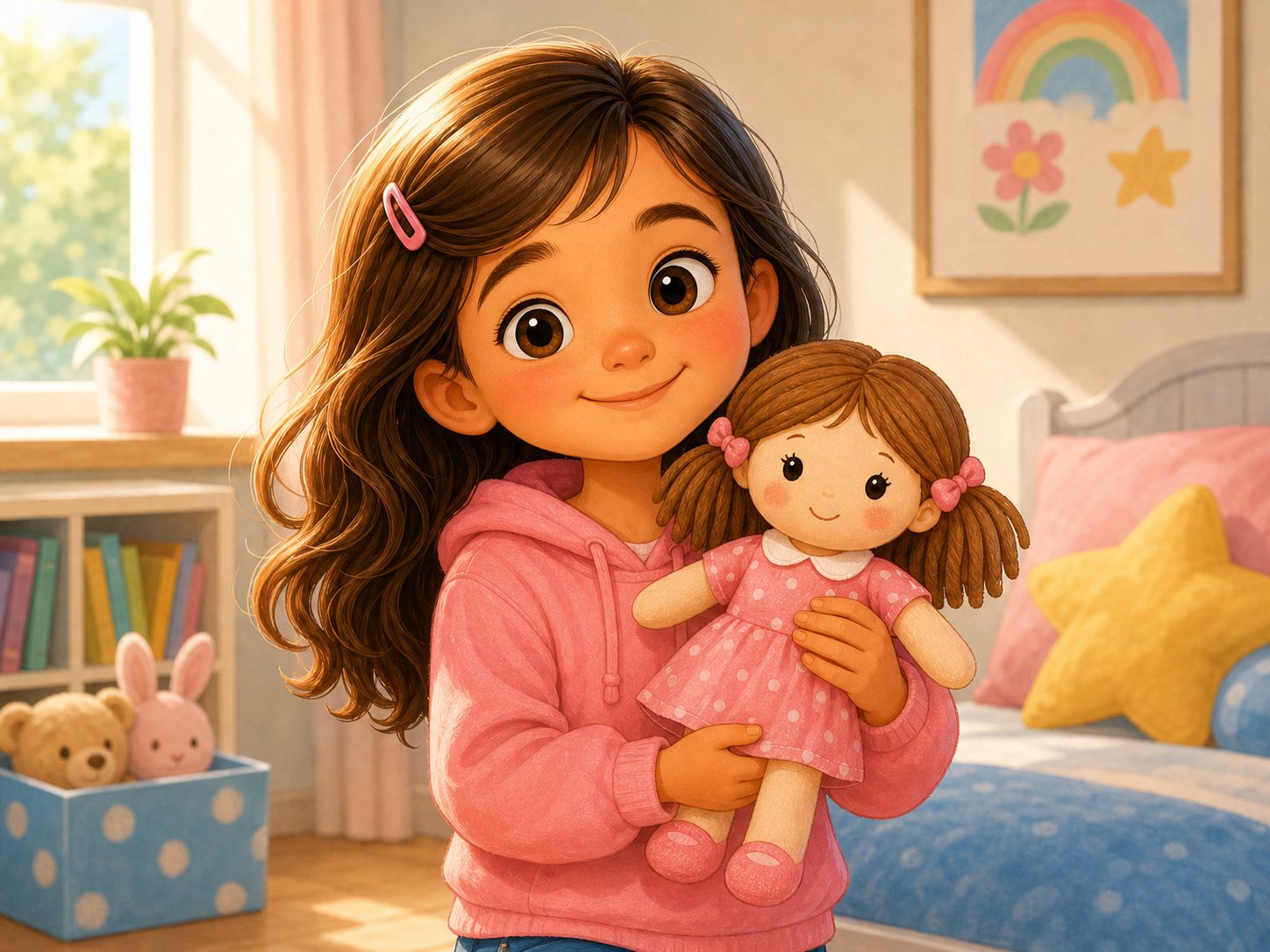 A child with a doll