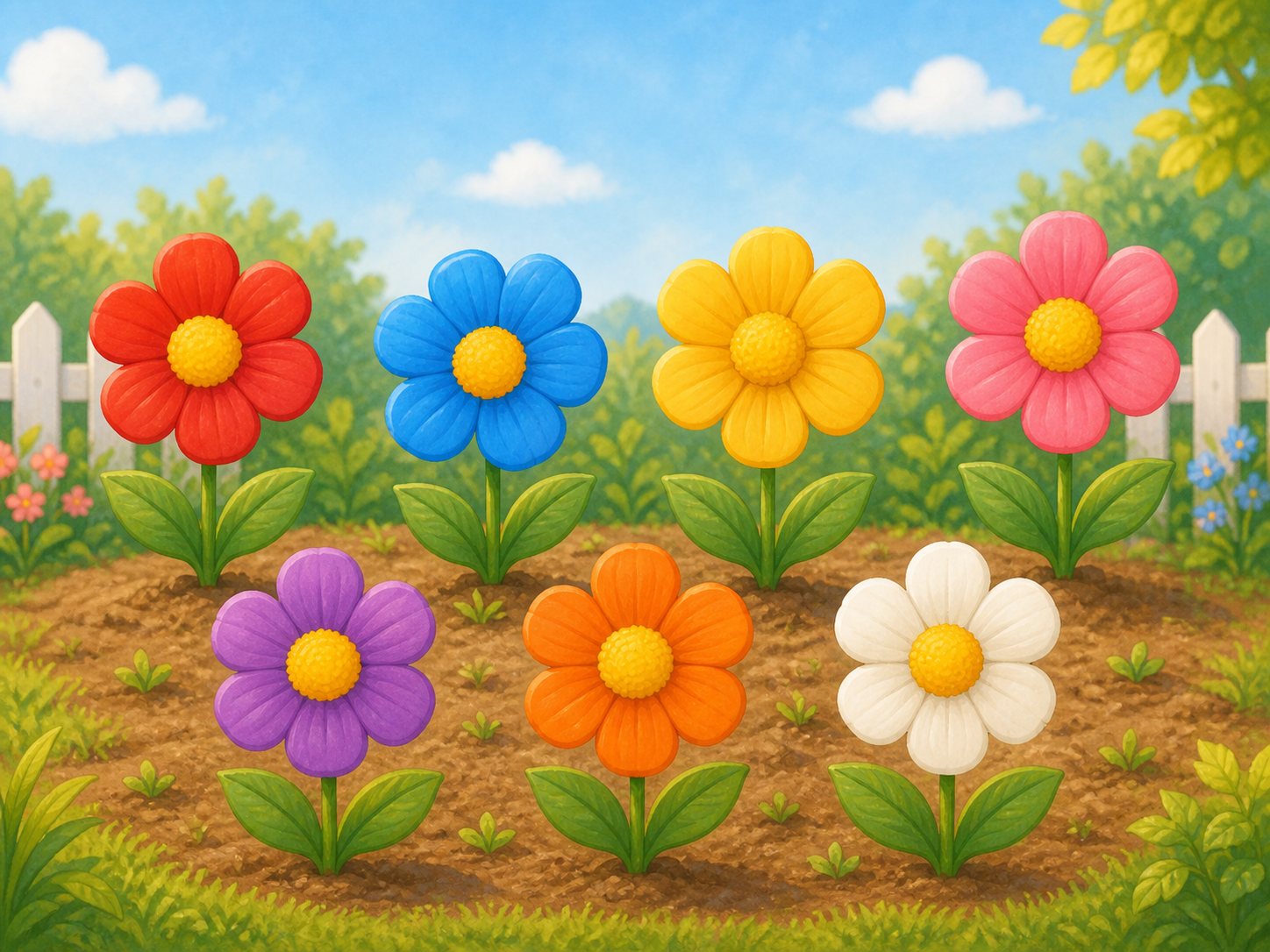 Siete flores de colores