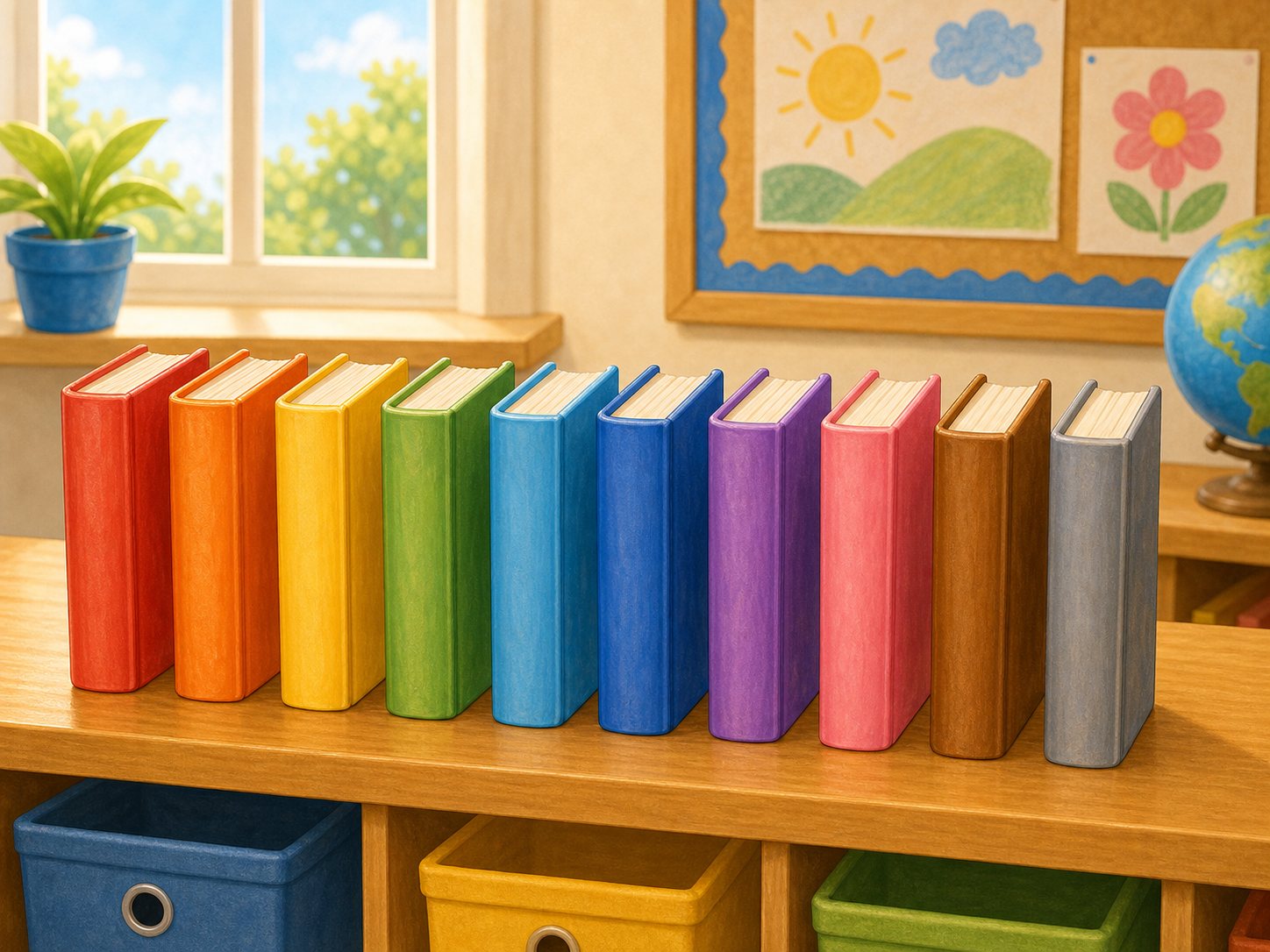 Diez libros de colores