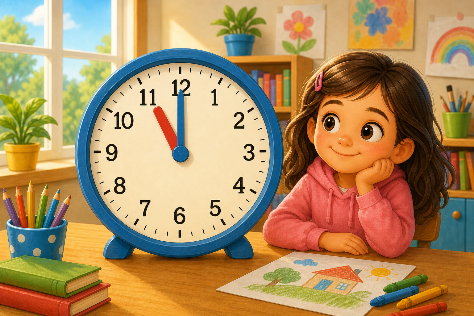 Reloj grande marcando las 11 en punto