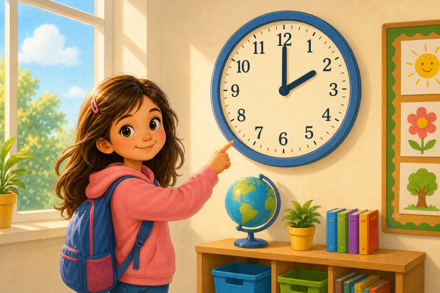 Reloj grande marcando las 2 en punto