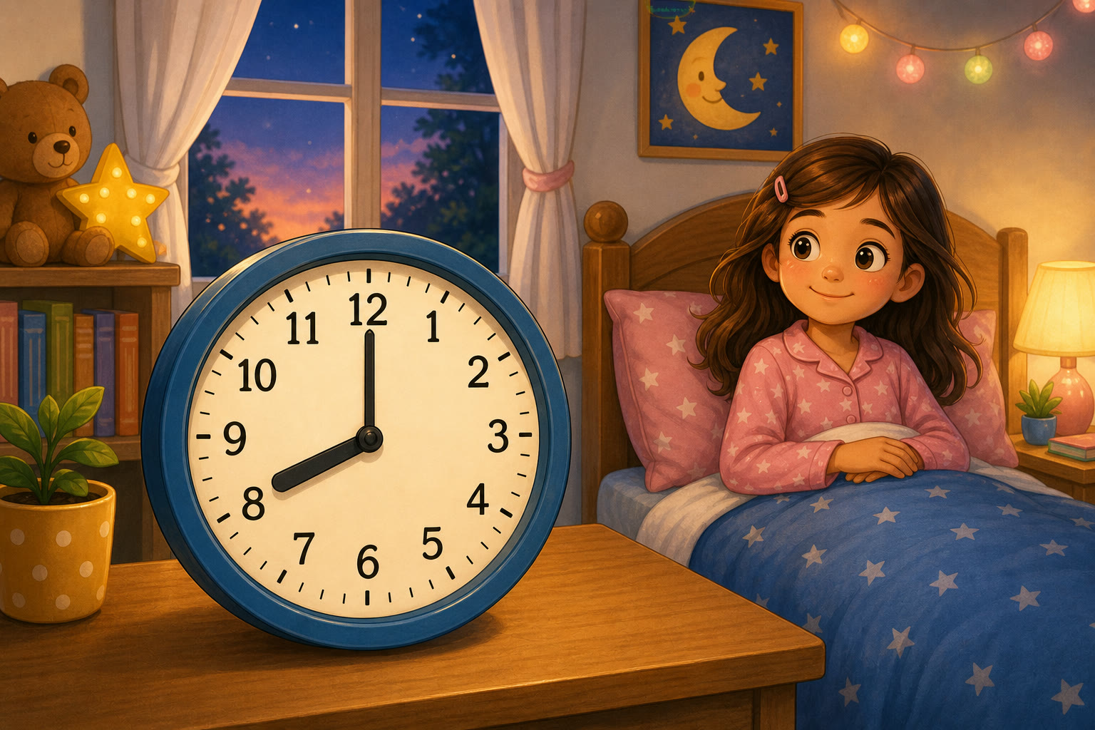 Reloj grande marcando las 8 en punto
