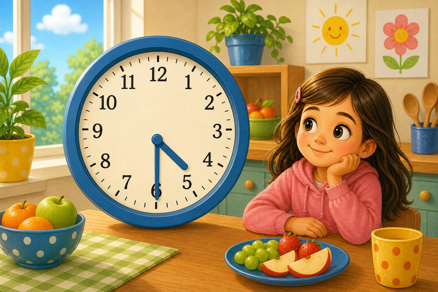 Reloj grande marcando las 4 y media