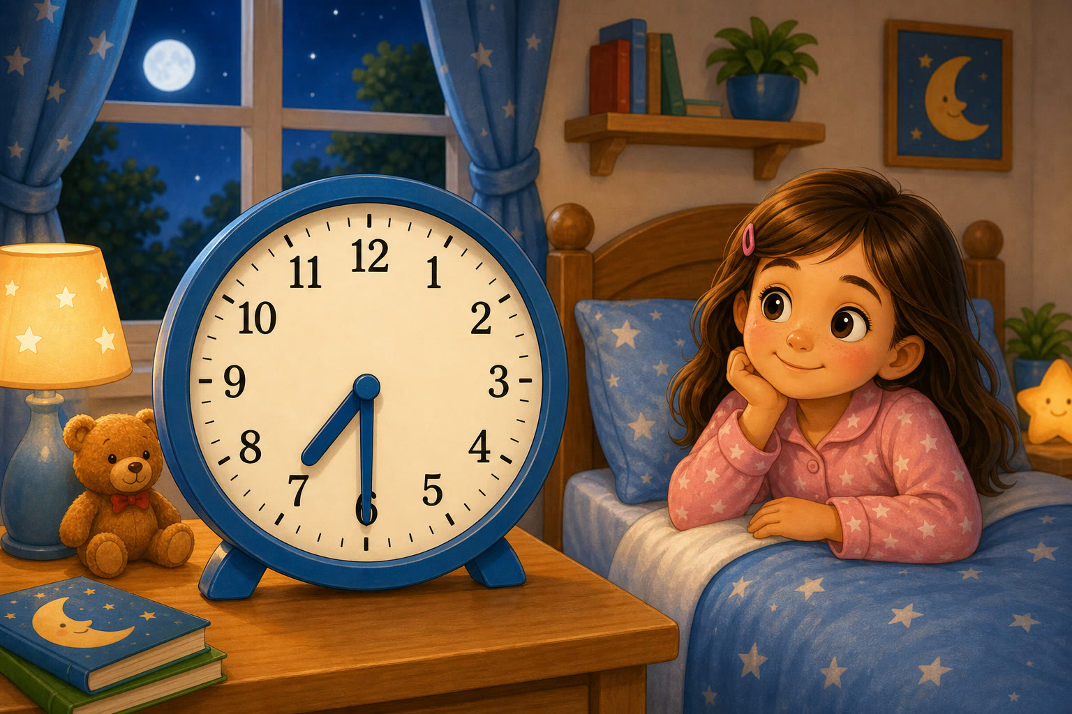 Reloj grande marcando las 7 y media
