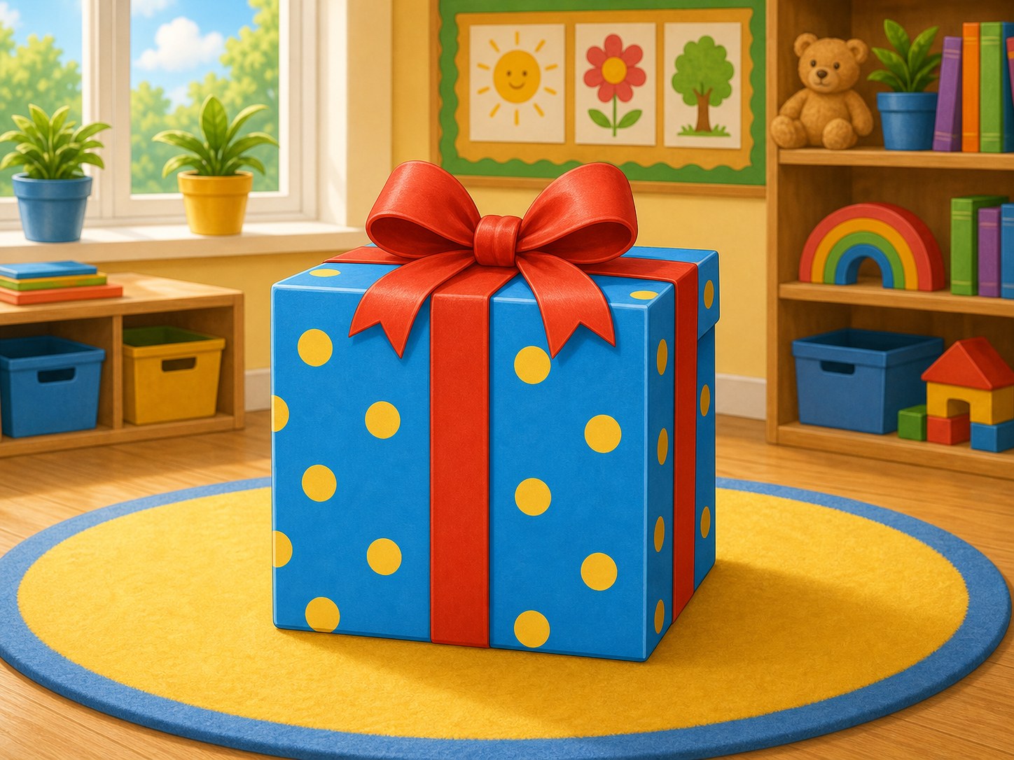 Caja de regalo con una cara cuadrada muy clara
